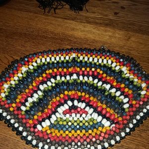 1930's Czechoslovakian Wooden Rainbow Bead CLutch